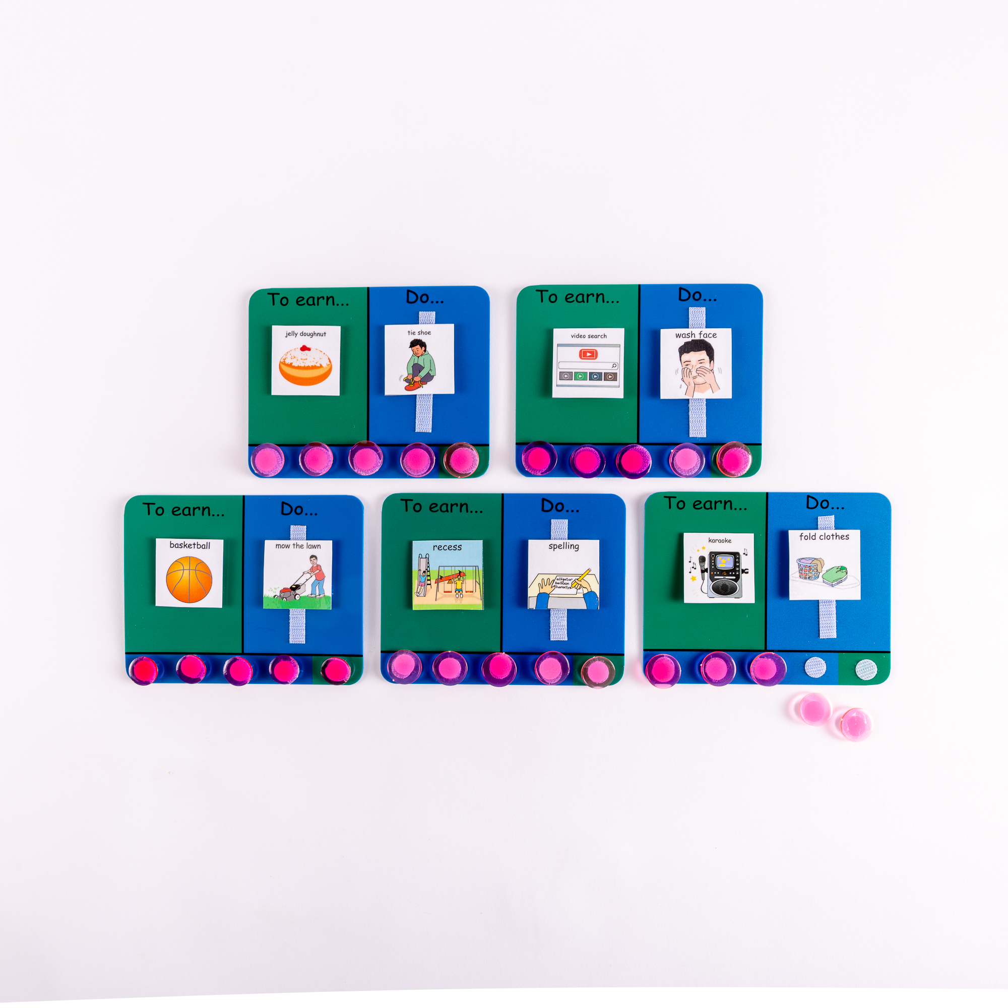 Earn-Do Cards Educational matching cards, verb conjugation.