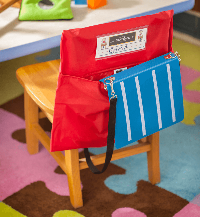 Seat Sack™ Red chair organizer, child's supplies.