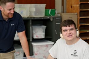 Young adult learner in special education classroom